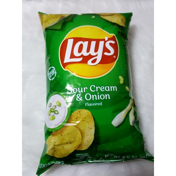 Lays Sour Cream & Onion net wt.184.2 g. | Shopee Philippines