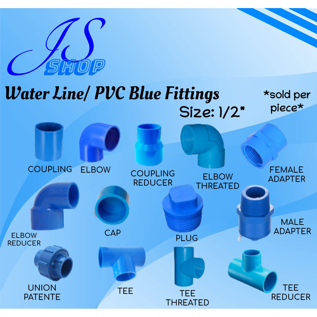 JS8138 Water Line / PVC Blue Fittings 1/2" Size Shopee Philippines
