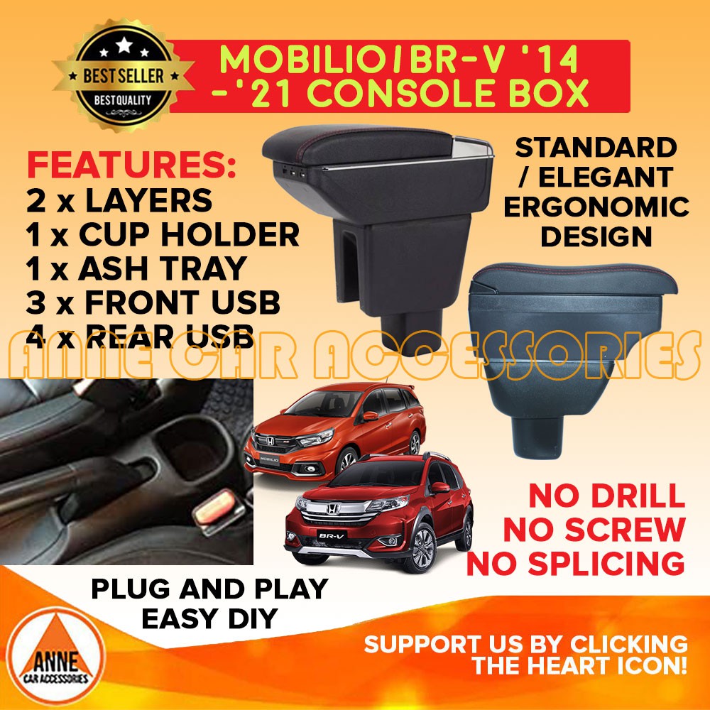 Honda Mobilio / BRV BRV 2014 2022 Armrest Console Box Premium