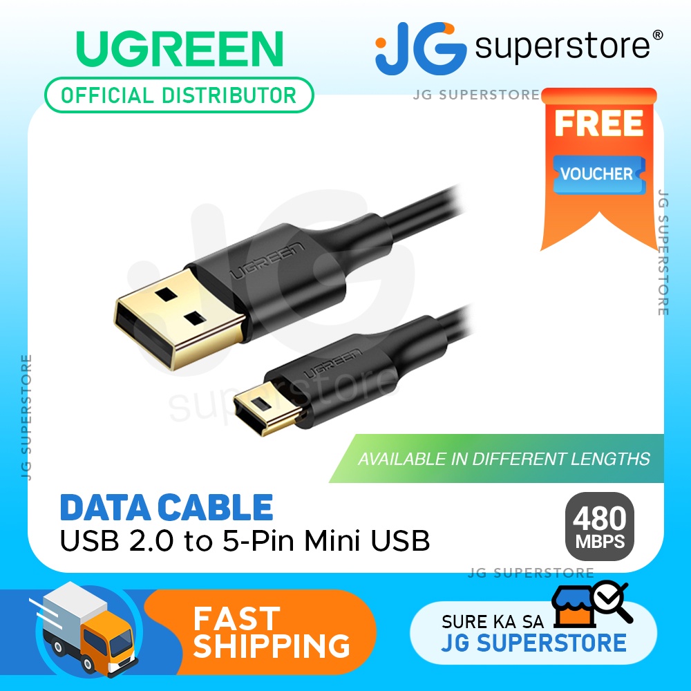 [CLEARANCE] UGREEN USB 2.0 A Male to 5-Pin Mini USB Gold-Plated Data ...