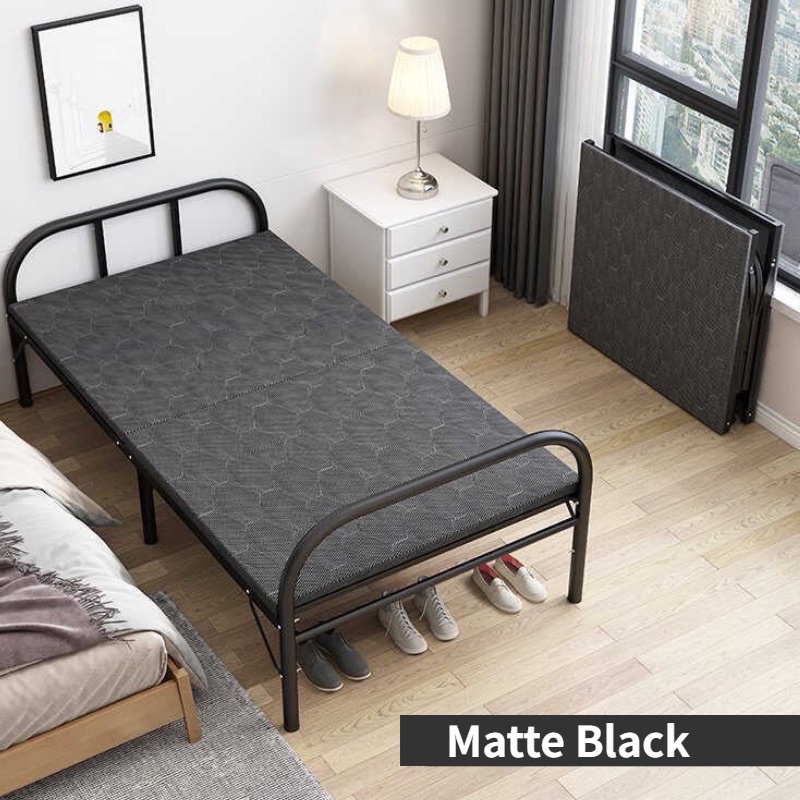🇲🇾Malaysia imported best quality matte black folding bed foldable bed