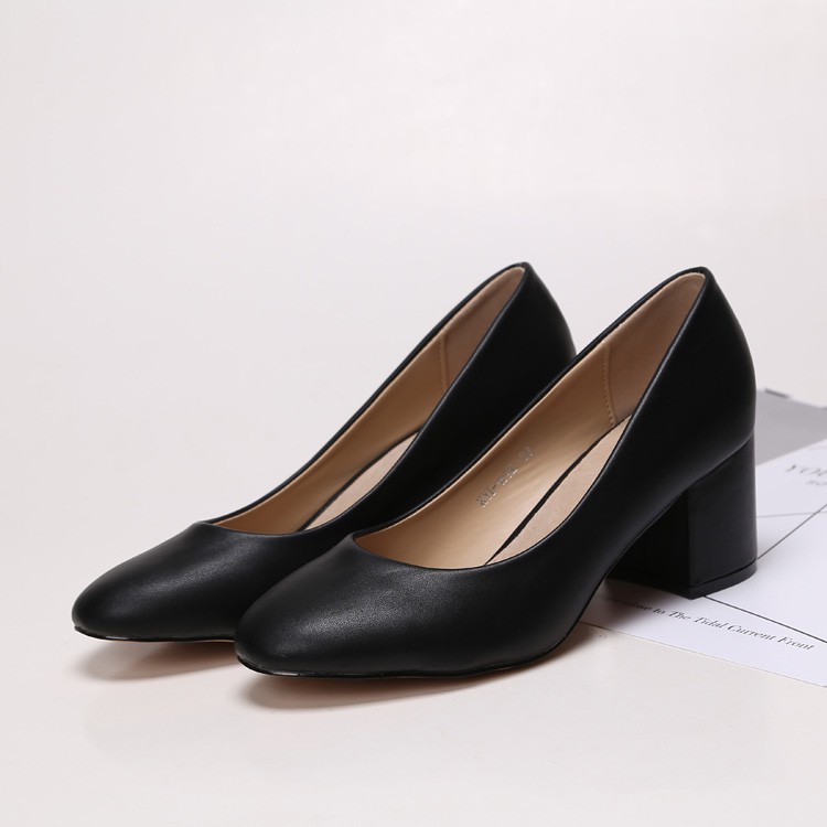 GOYA black office high heels, basic shape 5cm | Shopee Philippines