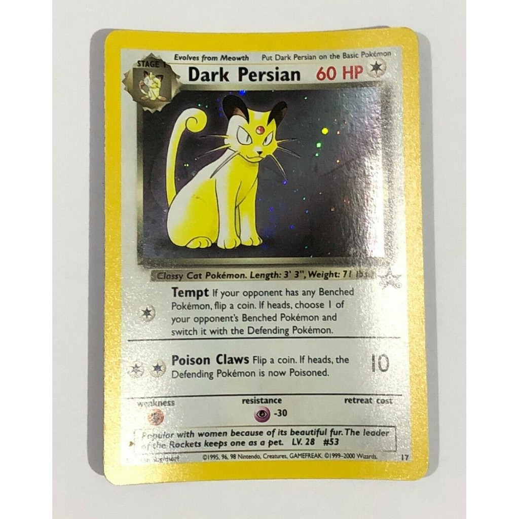 Pokemon TCG DARK PERSIAN Holo Black Star League Promo Card #17 NM/M  Authentic | Shopee Philippines