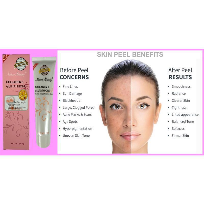 collagen glutathione peeling cream Gel 100g and Whitening FreeUltra TestedcGMPProtects the body from cellular damage caused by free radicals Nature Beauty Collagen and Glutathione