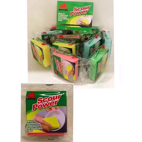 Homeium 1 Dozen Scour Power Multipurpose Sponge Scouring Pads | Shopee ...