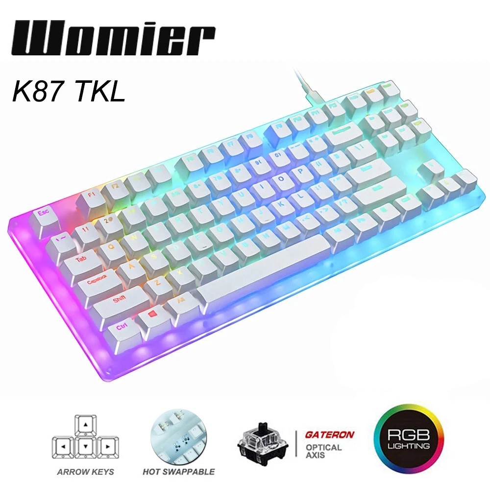 Womier 87 key K87 Hot Swappable RGB Gaming Mechanical Keyboard 80