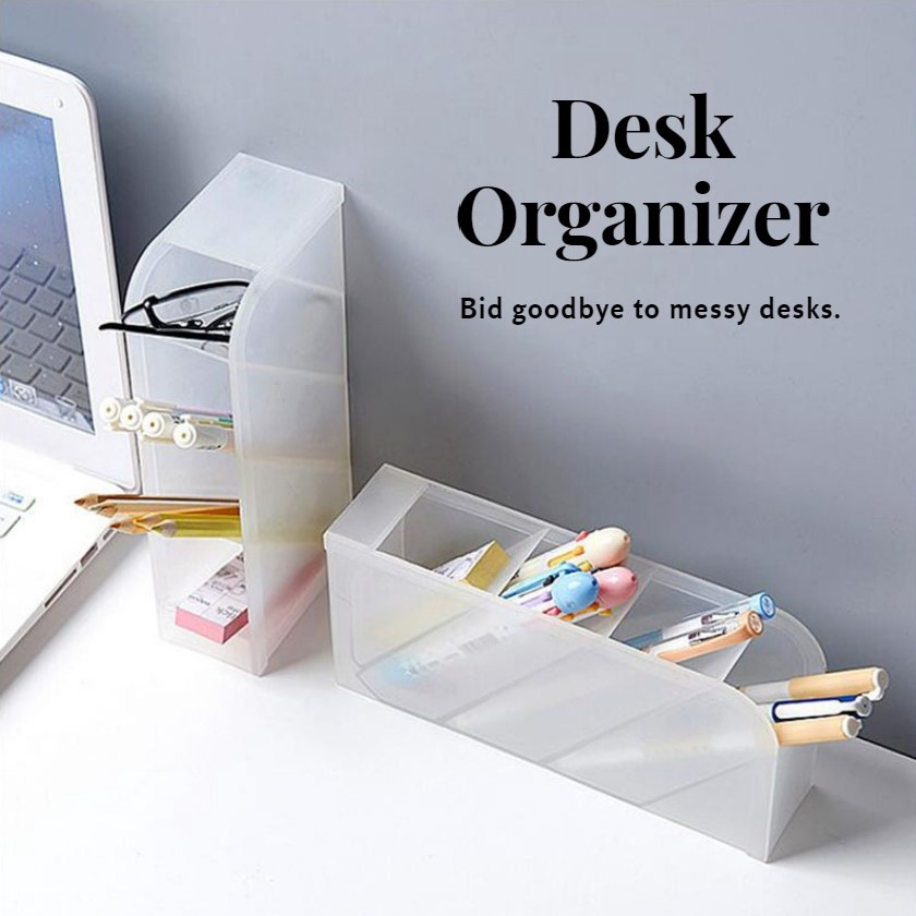 Simplistic Oblique Insert Pen holder desk desktop Storage Box Desk ...