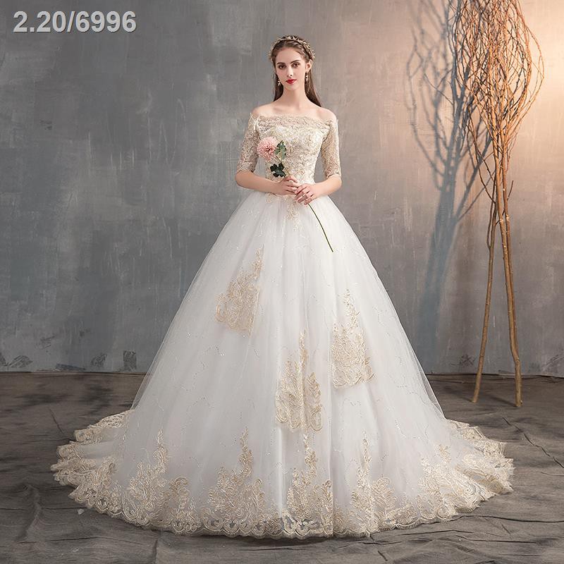 Half sleeve hot sale wedding gowns