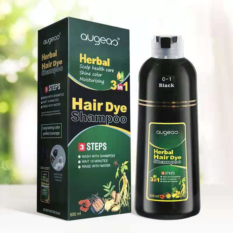 500ml AUGEAS Herbal Hair Dye shampoo household bubble foam hair dye V