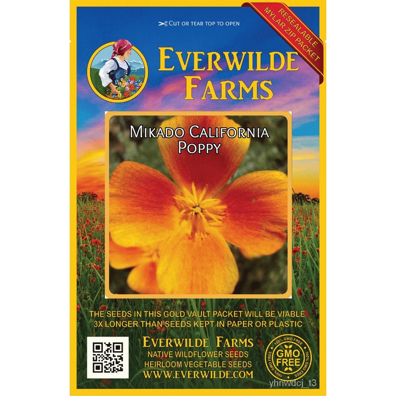 Guaranteed germination rate 1000 Mikado California Poppy Wildflower