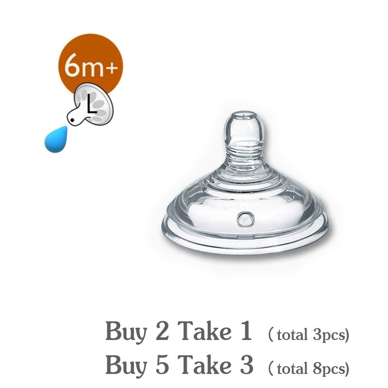 Buy 5 Get 3 For Tommee Tippee Wide Caliber Nipple Replacement Teats Closer to Nature AntiColic