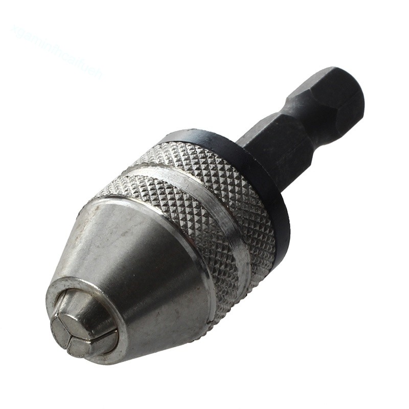 Silver+Black 6mm Keyless Drill Bit Chuck Adapter Converter Hex Shank ...