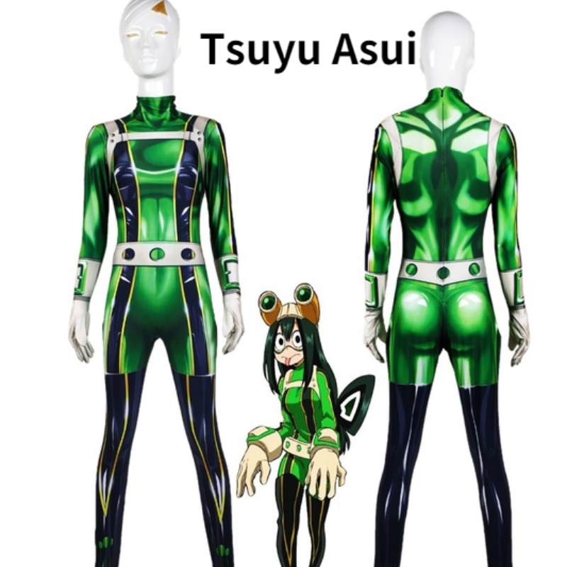 My Hero Academia Froppy Tsuyu Asui Cosplay Costume Spandex Zentai Suit ...