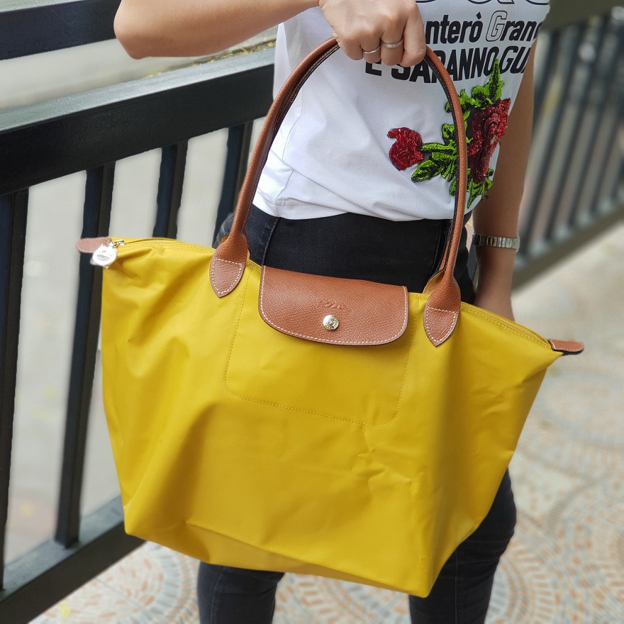 Le Pliage Large Longchamp Long Handle Mustard Shopee Philippines