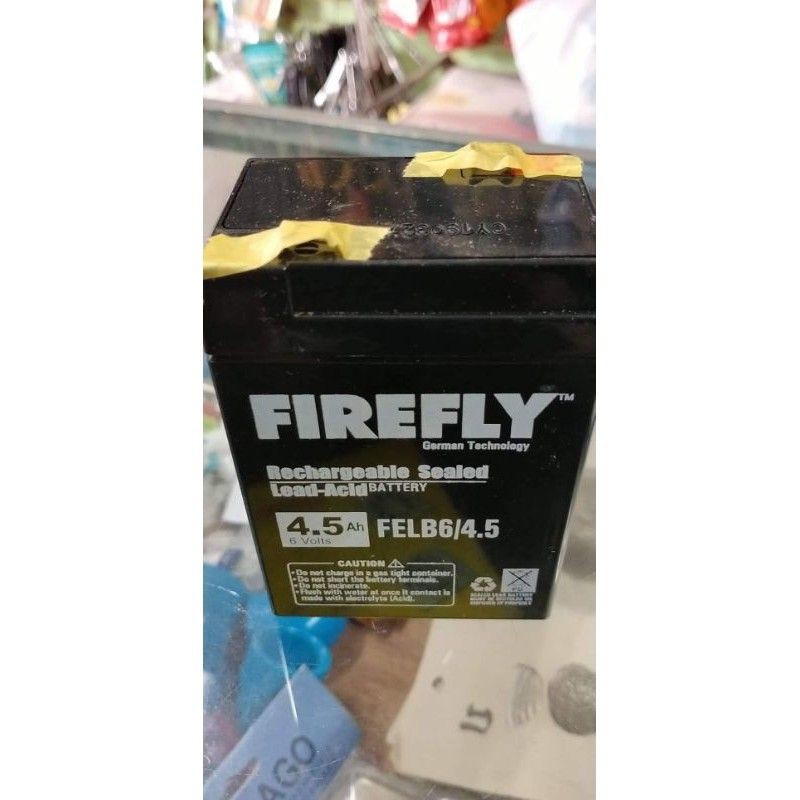 firefly 6v/4.5A &12v 4.5A rechargeble battery heavy duty | Shopee ...