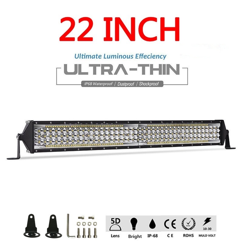 FiveROW 22" 32" 42" 52"inch Curved Led Light Bar Work Light 7D led bar 3Row 4x4 Truck ATV Car