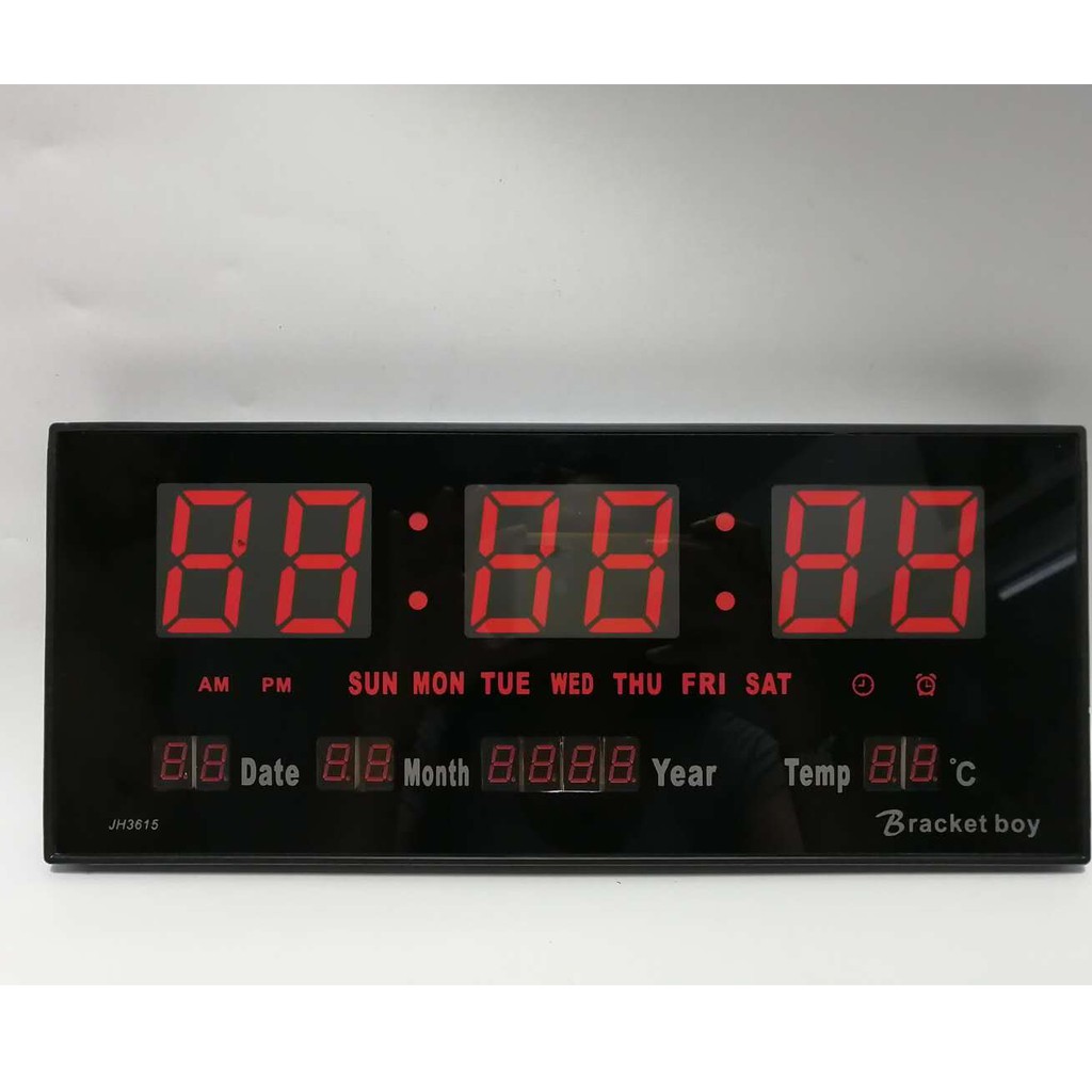 {cod}JH3615 Large Digital Display LED Wall Clock | Shopee Philippines