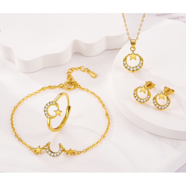 thumbnail image 2 of Luxury Heart Tassels Dangle Earring Gold Plated French Hook Moon Shape Drop Earrings Arabic Muslim Wedding Jewelry 2 of 12