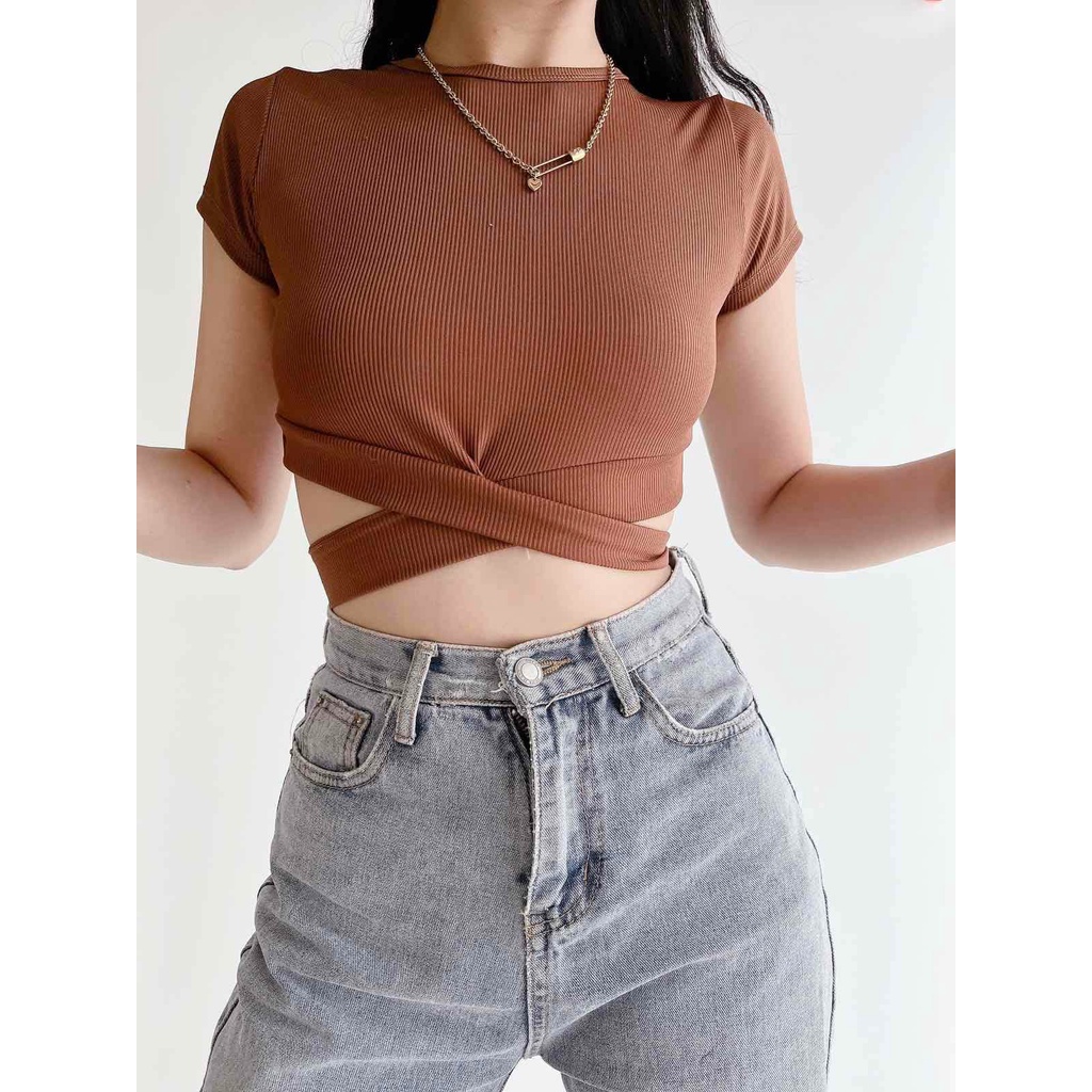 Shoppecorn | Lexy Criss Cross Crop Top | Xs To Small | Shopee Philippines