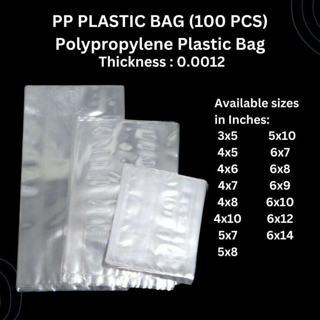 100pcs PP Clear Plastic bags (3 to 6 inches) 0.0012 thickness Shopee