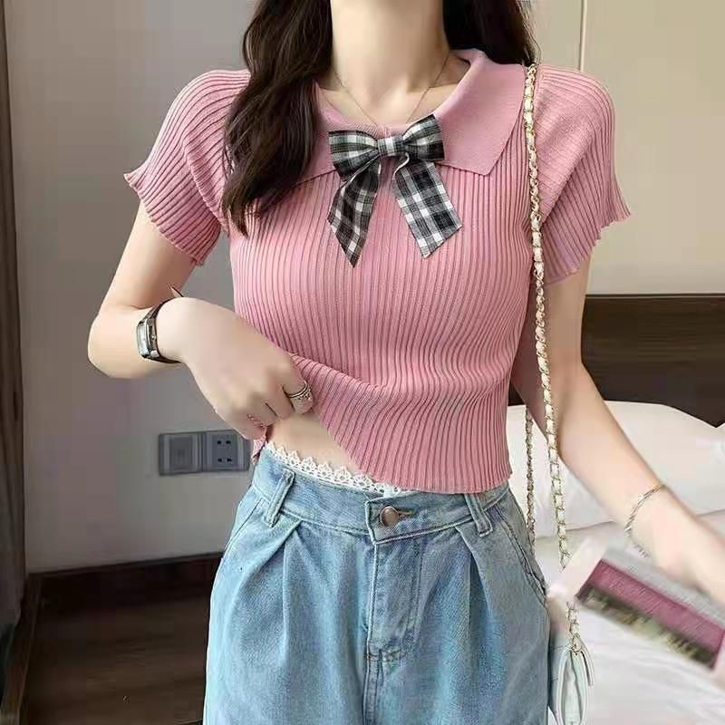 2021 Summer Korean Trendy tops fashion stretchable tops knitted crop top 9550 Shopee Philippines