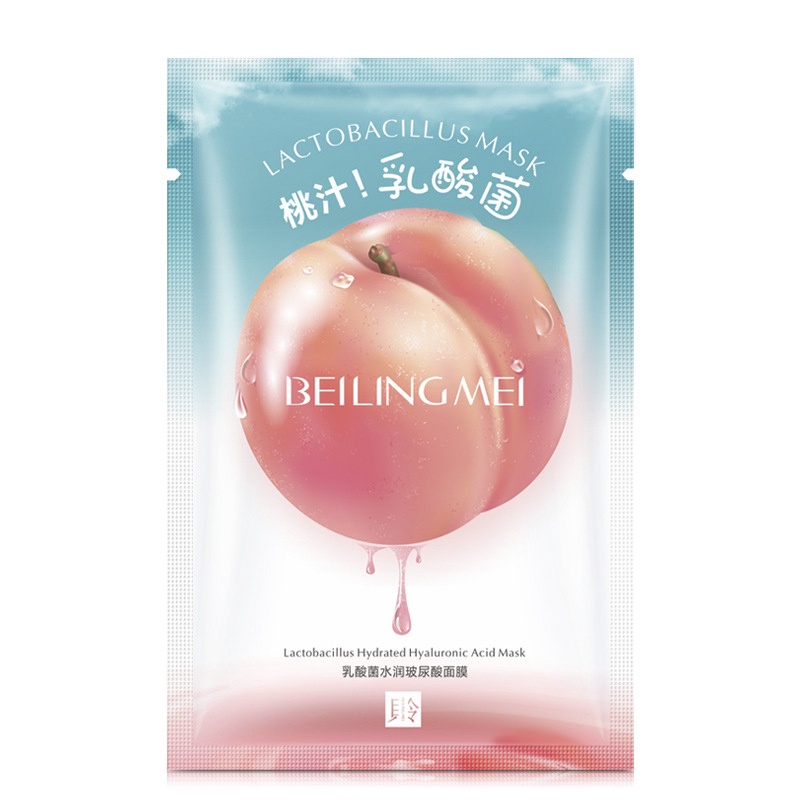 Peach Lactobacillus Hydrated Hyaluronic Acid Mask Yoghurt Lactic Acid
