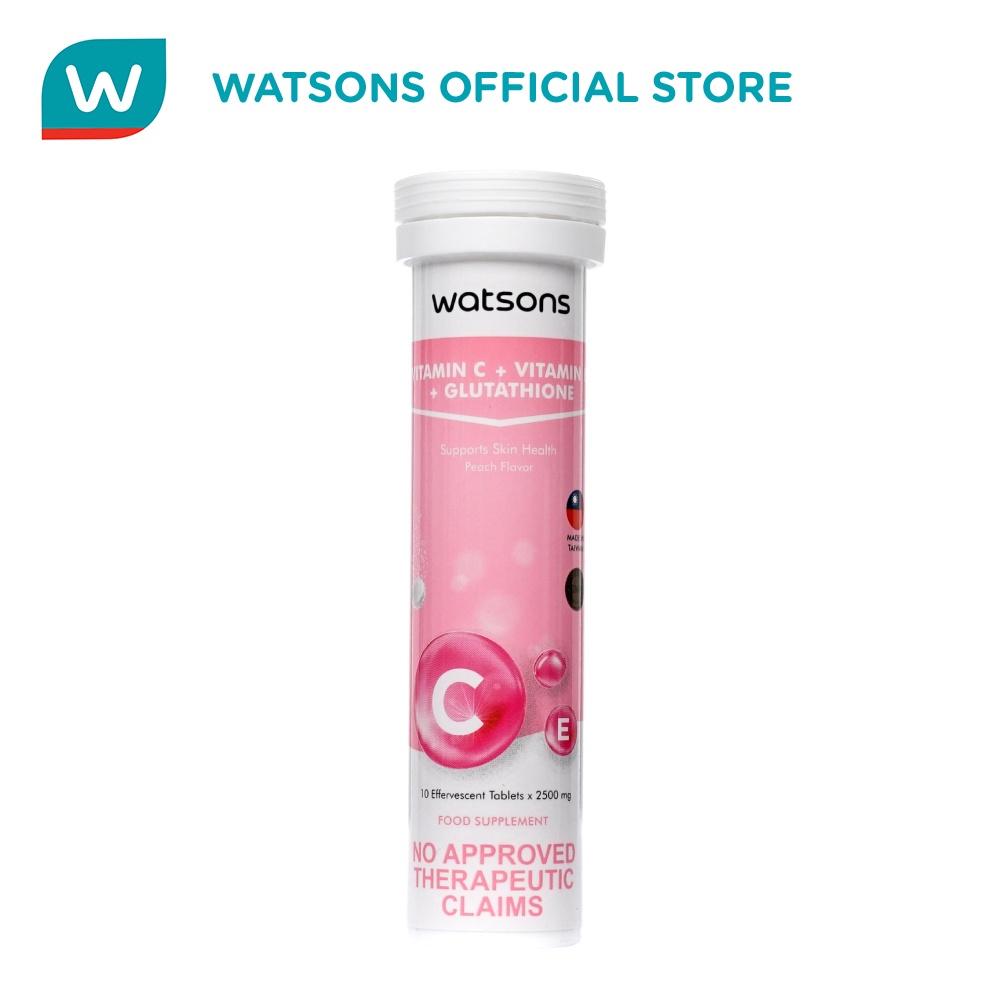 WATSONS Vitamin C + Vitamin E + Glutathione 2500mg Effervescent Tablet Beauty Supplement