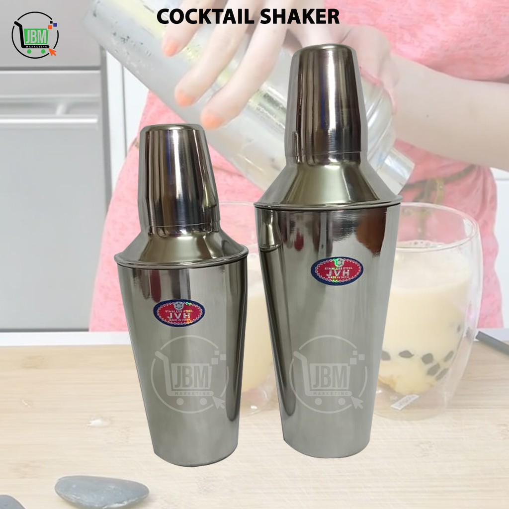 JVH Stainless Steel Cocktail Shaker Drink Mixer 500 ml / 750 ml /1000 ...