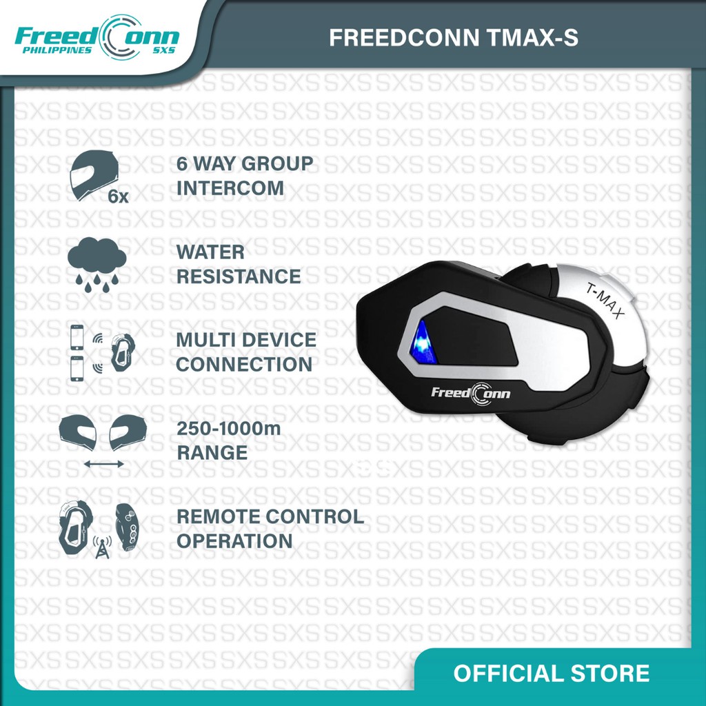 FreedConn PH TMAX S Motorcycle Helmet Intercom 6 Riders Bluetooth