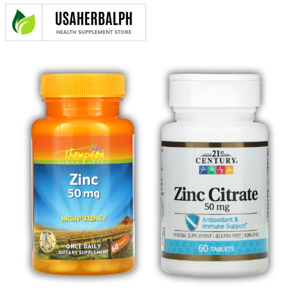 Zinc Citrate Gluconate 50 mg, 60 Tablets 21st Century, Thompson