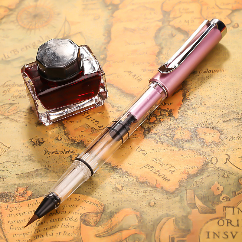 Refillable Transparent Soft Brush Pen with attached ink chamber ...