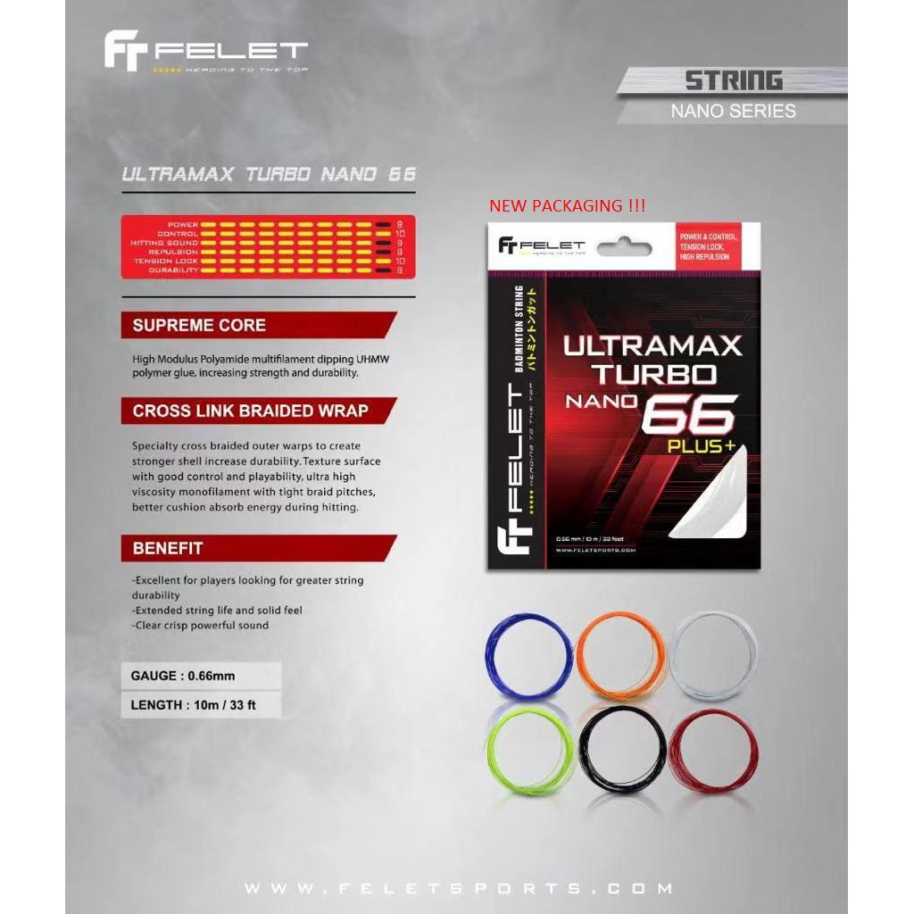 Fleet Felet Ultramax Turbo Nano 66 Badminton String | Shopee Philippines