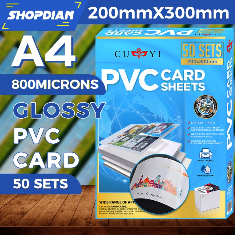 CUYI PVC ID Sheet Inkjet Printable A4 size ( 50 SETS ) | Shopee Philippines