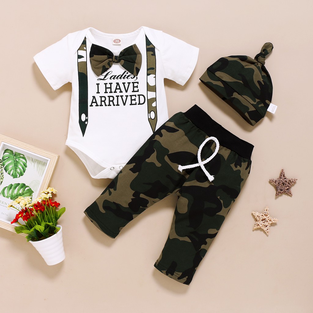 Mikrdoo Newborn Baby Boys Clothes Set Cotton Letters Pattern Short ...