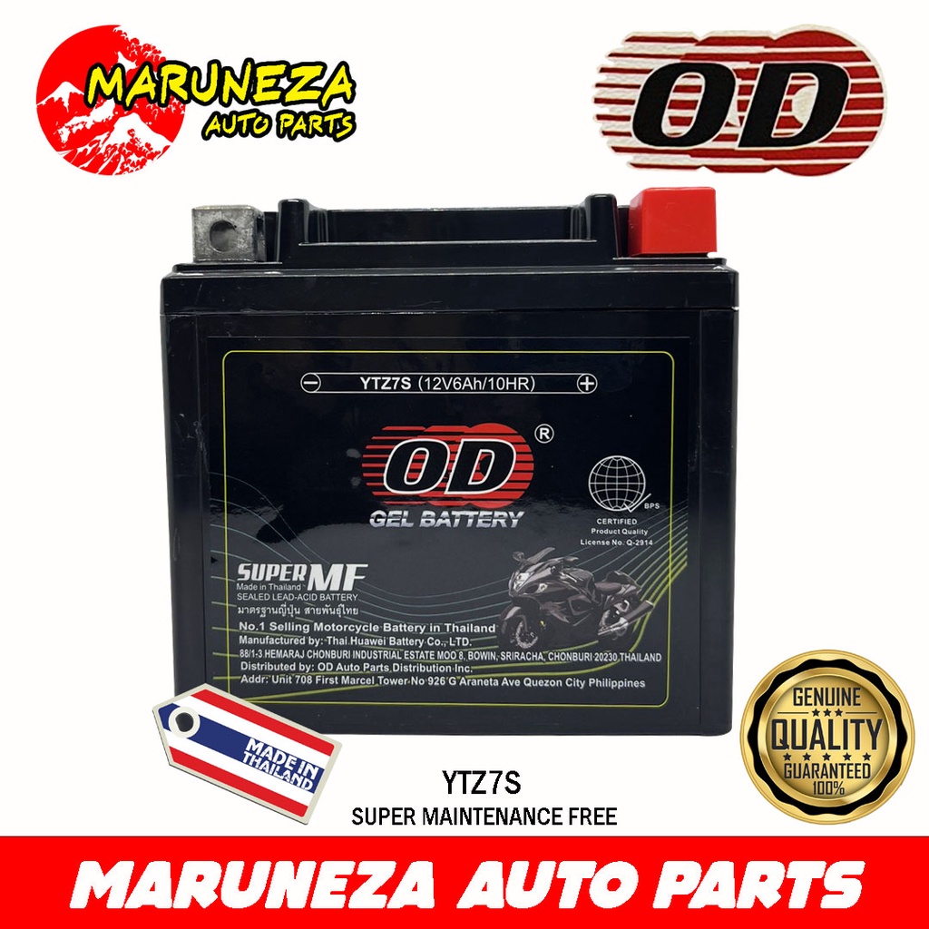 OD Gel Battery YTZ7S [Motorcycle] | Shopee Philippines