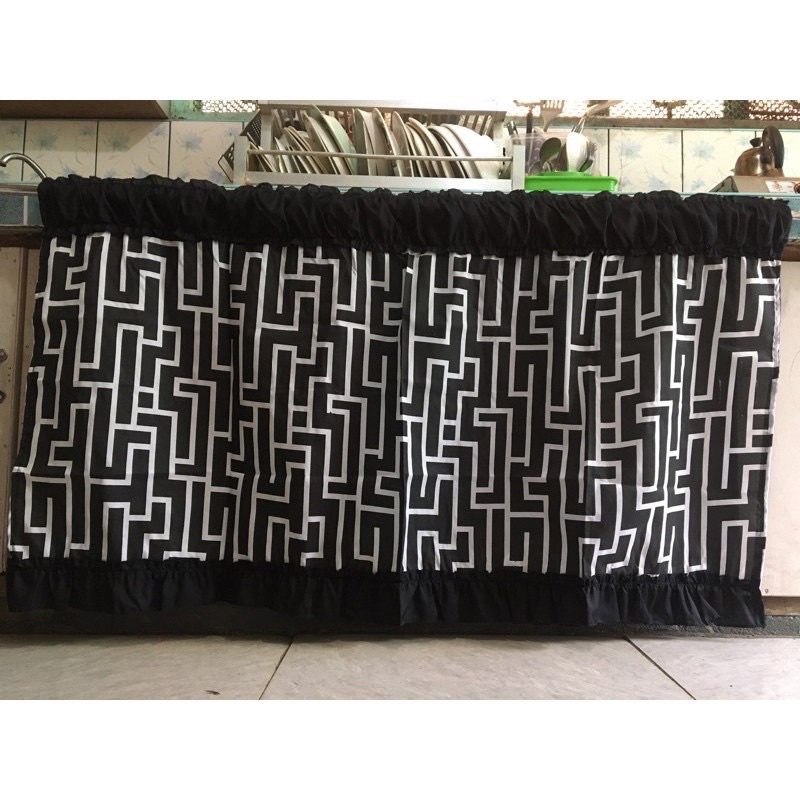 ICON BLACK DESIGN (Window,Valancer,Lababo Curtain) | Shopee Philippines