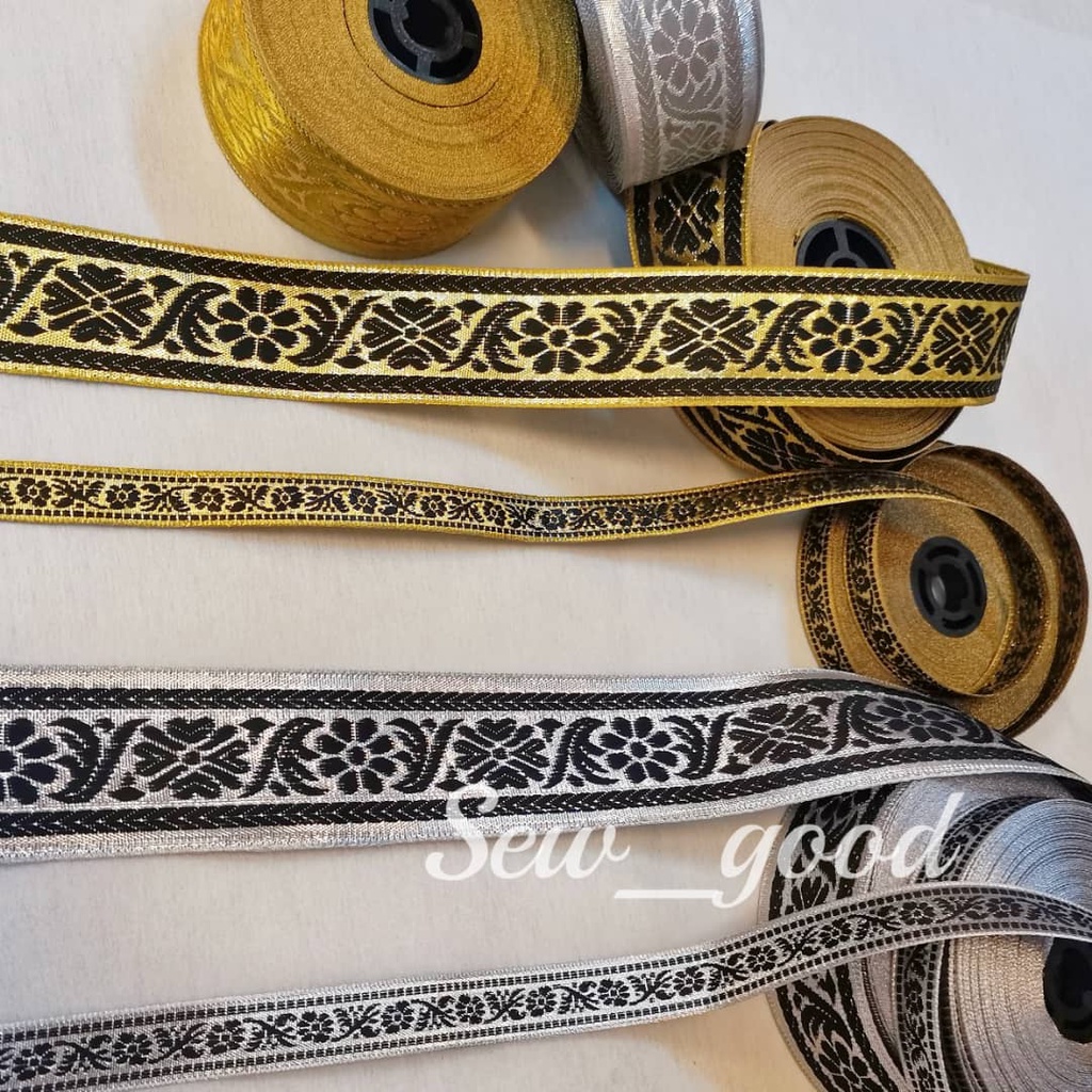 (Roll) 18yard Jacquard Border Lace Songket Lace Songket Trim 1002 9164 ...