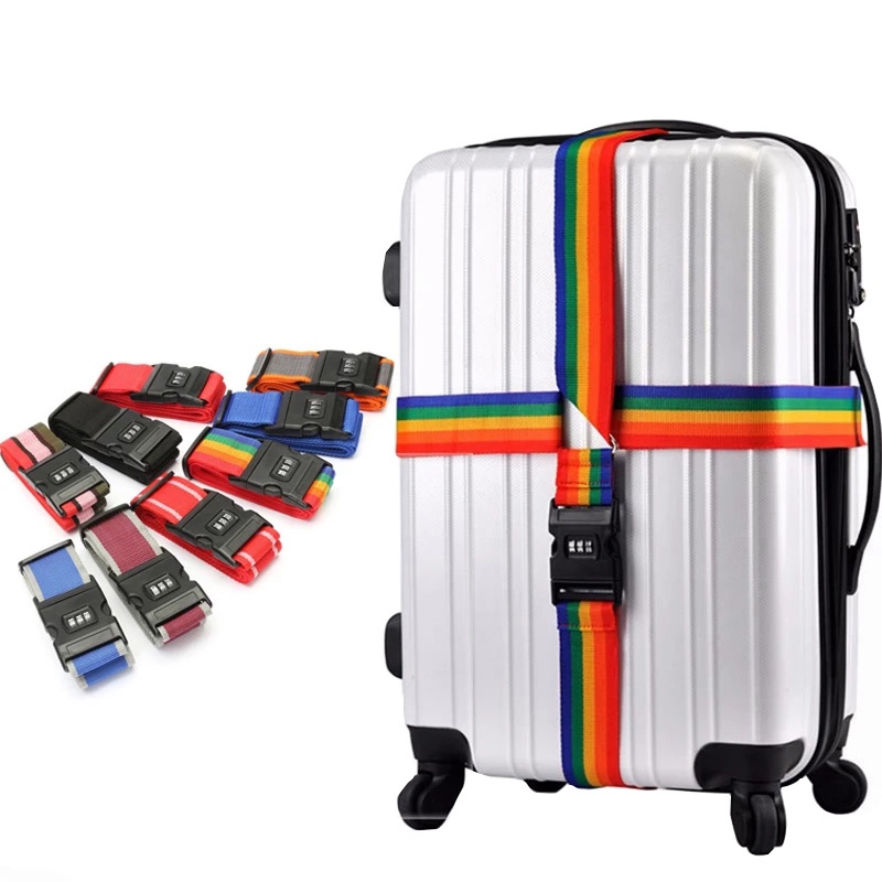 Luggage Strap Cross Belt Packing Adjustable Travel Suitcase Password Lock  Buckle Strap Baggage Belts