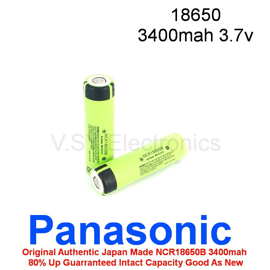 Panasonic 18650 Battery NCR18650B 3400mah Li-ion Japan FREE, 56% OFF