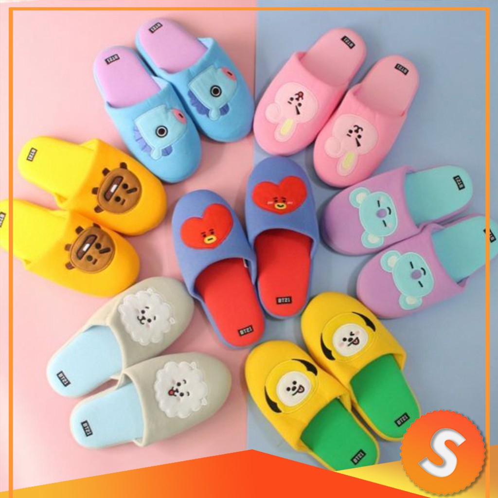 [Ready Stock] KPOP BTS BT21 Indoor Home Slippers Adult Free Size ...