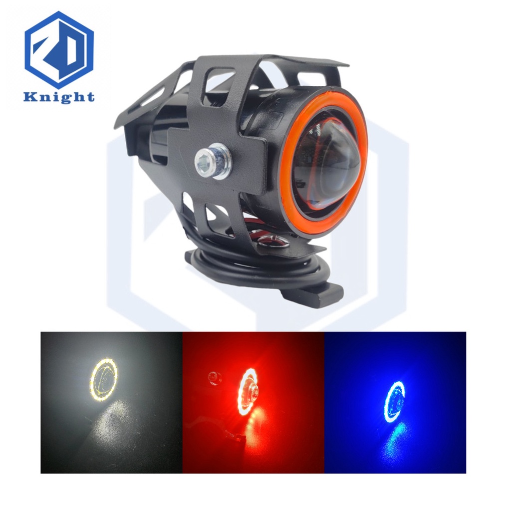 Knight Angel Eyes Motorcycle LED Headlight MINI U7 Fog Light Driving ...