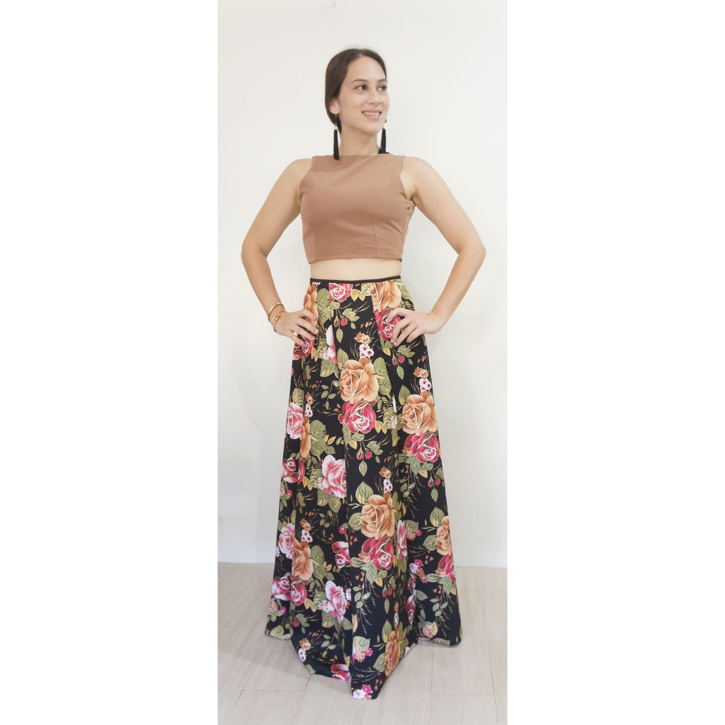 Floral neoprene skirt sale