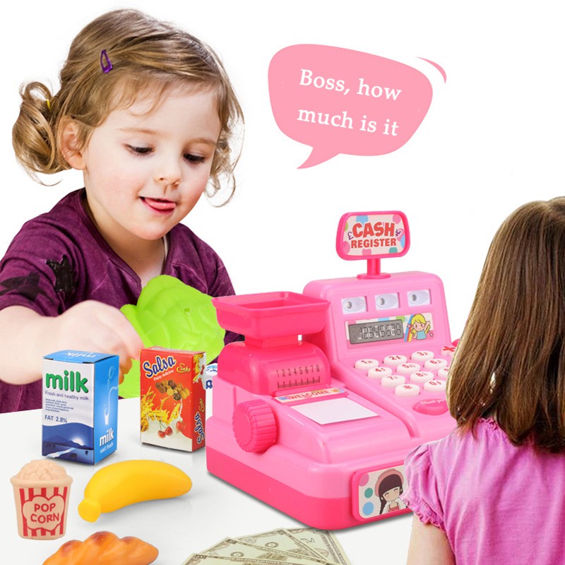 Kids Education Toys Cash Register Cashier Pretend Play Shopping