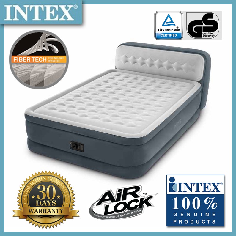 Intex 64448 QUEENsize Airbed With Headboard Ultra Plush Shopee