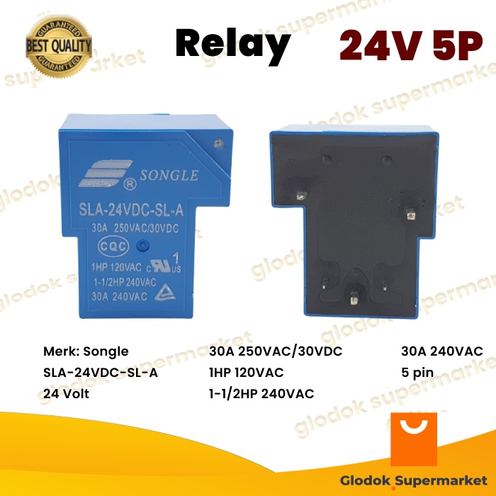 Frog Songle Relay DC 24V 5 Pin SLA-24VDC-SL-A 24 Volt 5p Power Riley ...
