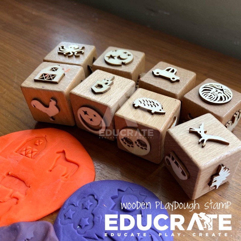 educratePH Wooden Playdough Stamp / clay stamp / stamp / play