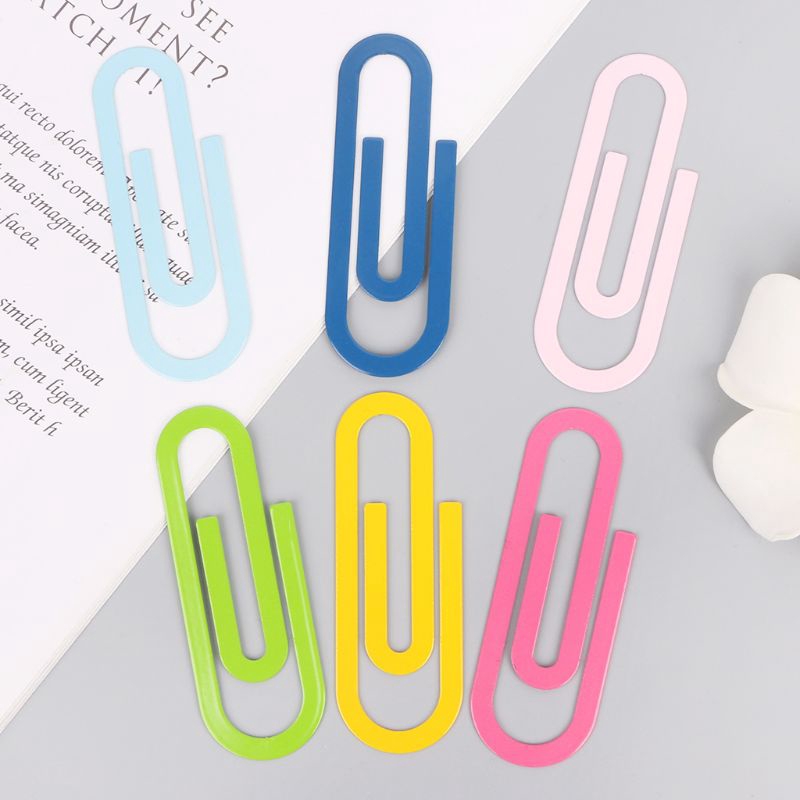 love*2 Pcs Cute Big Metal Paper Clip Bookmark Page Clips Photos Tickets ...