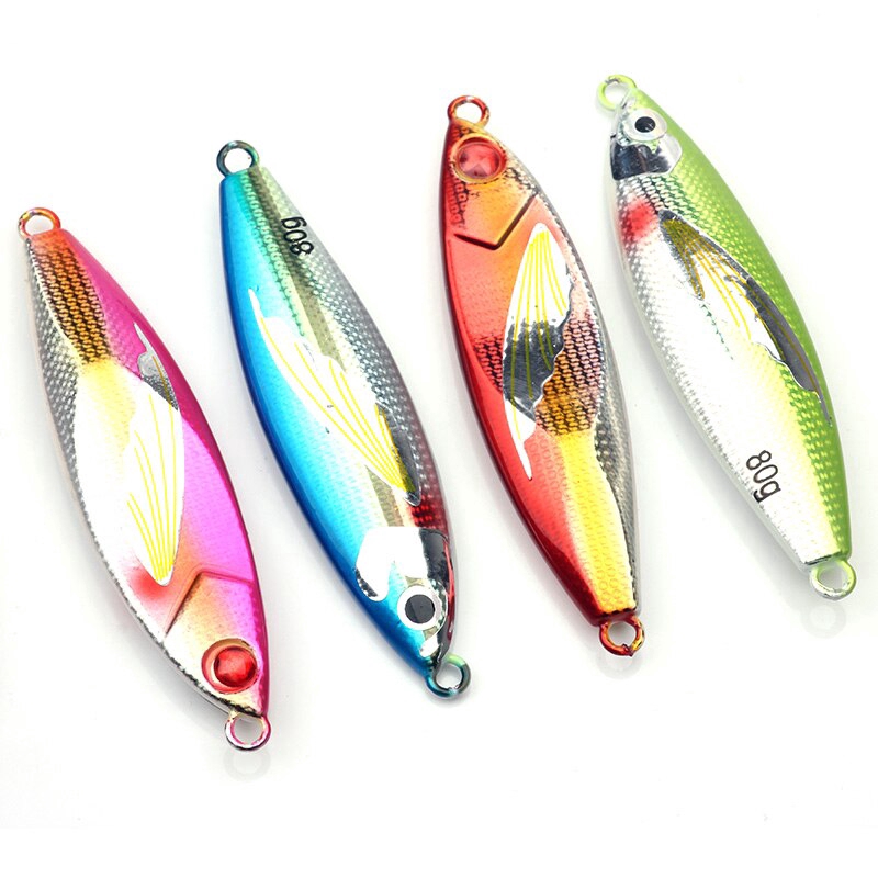 Rompin Slow Jigging Lures Lead Fish 40 60 80 100g Jigs Saltwater Deep ...