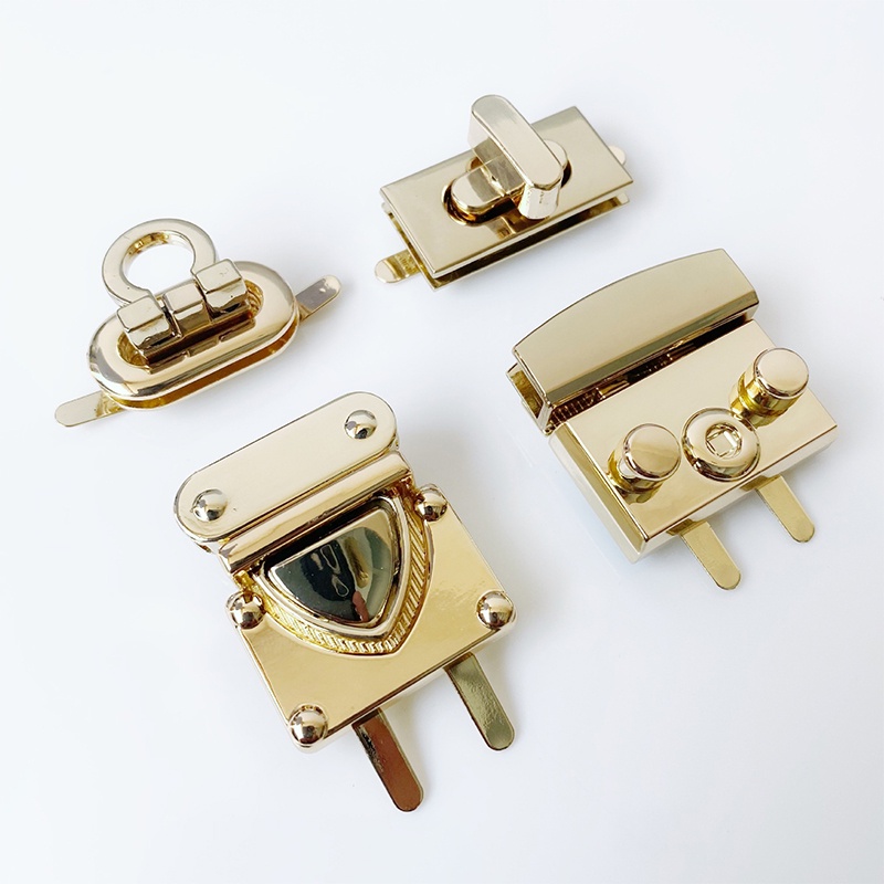 Metal Rectangle Turn Lock Twist Clasp for Leather Craft Women