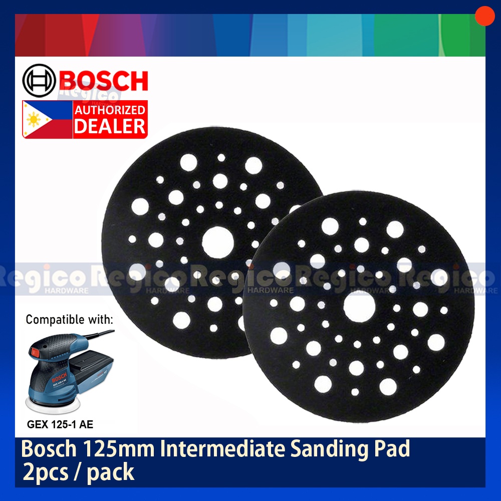 Bosch 125mm Intermediate Sanding Pad (2pcs/pack) for GEX 1251AE Orbital Eccentric Sander Regico